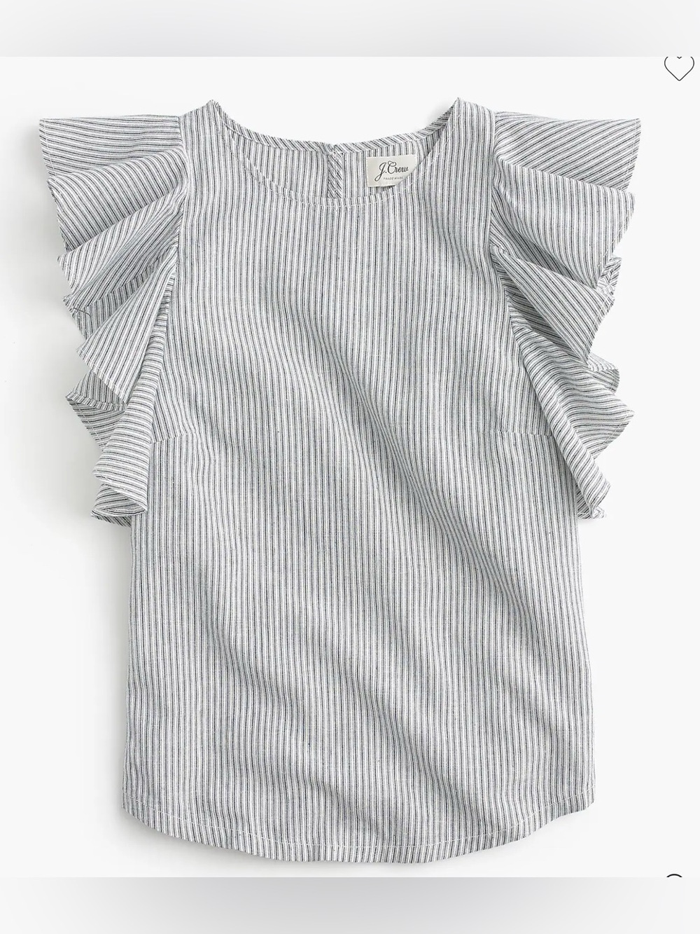 Jcrew Ruffle linen blend top in stripe size 00